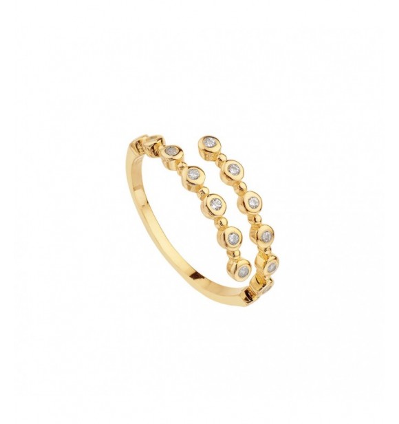 ANILLO PLATA AC ORO CZ DISEÑO AJUSTABLE