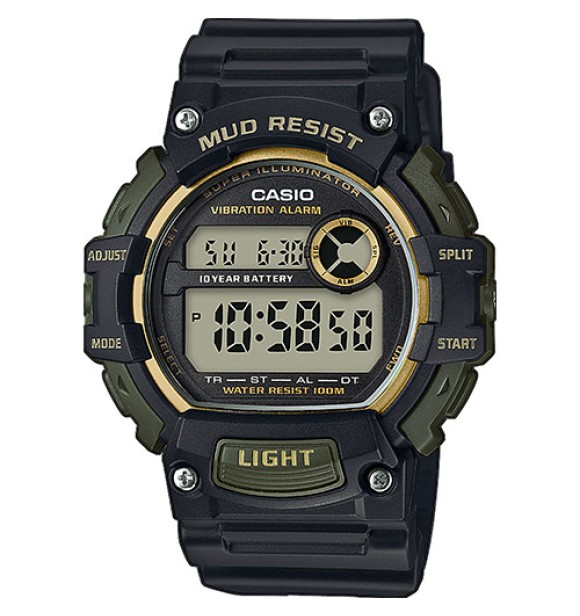 CASIO TRT-110H-1A2VEF Front  Button with Mud Resst Structure Casio Collection