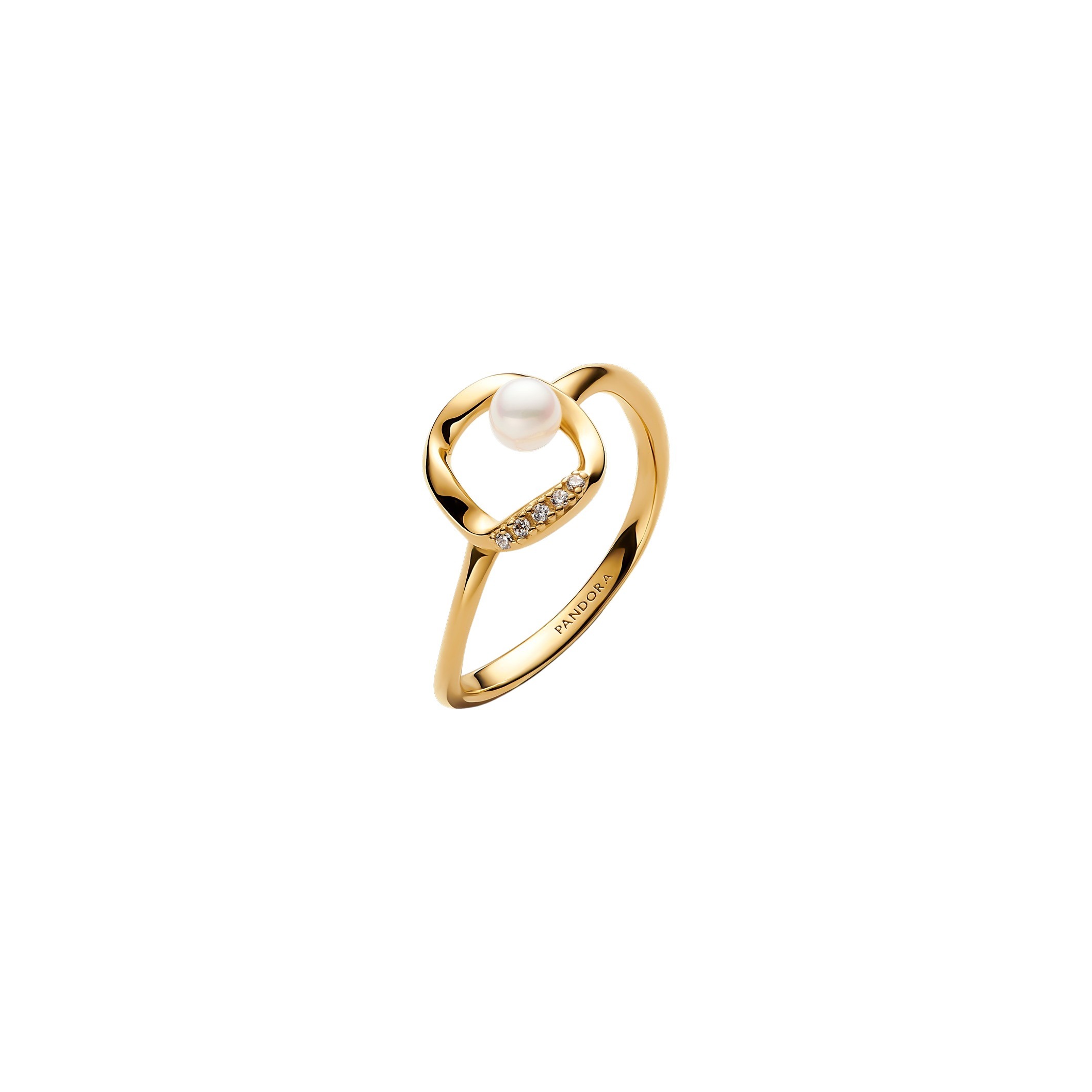 163831C01-58 14k gold-plated ring with treated white freshwater ...
