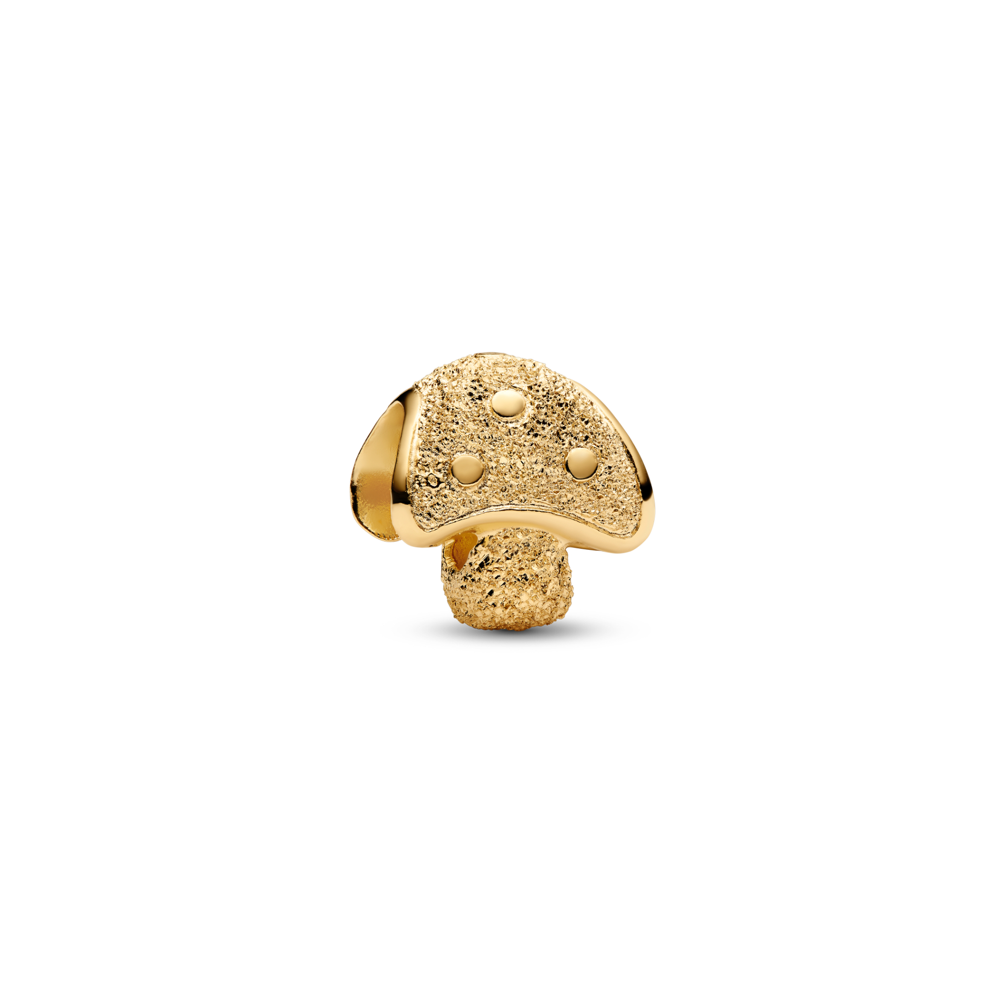 764048C00 Textured mushroom 14k gold-plated mini charm