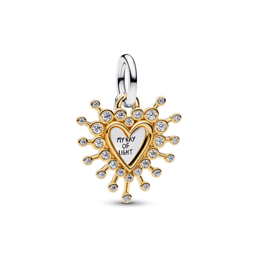 764141C01 Heart sterling silver and 14k gold-plated double dangle with ...