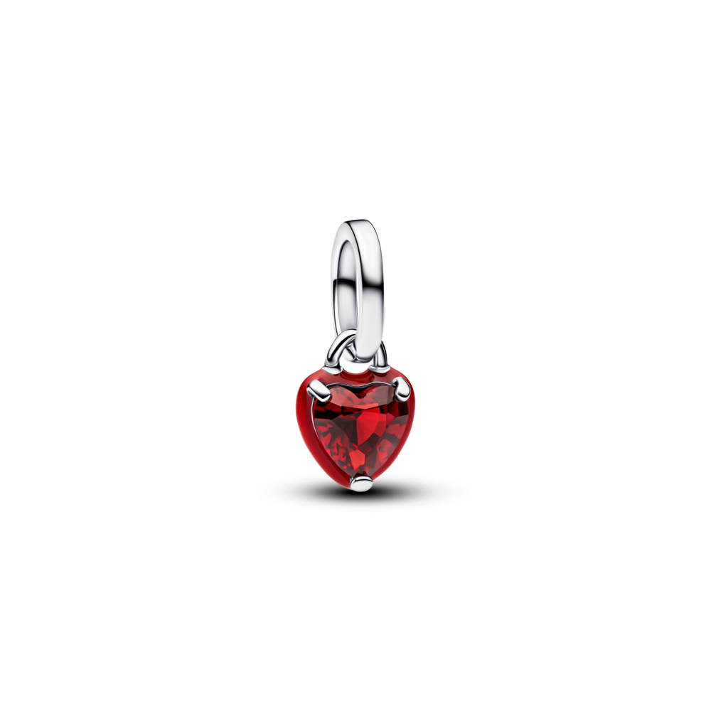 793042C05 Heart sterling silver mini dangle with salsa red crystal and ...