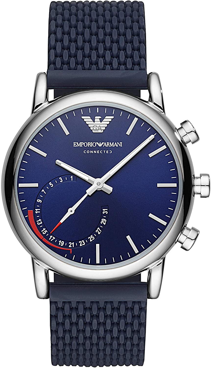 ARMANI HYBRID WATCH ART3032 LUIGI silver stainless_b_steel round 43mm  3_b_atm Armani Hybrid Watch