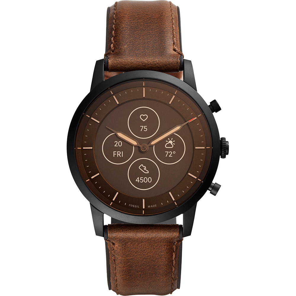 Fossil Display Watch FTW7008 Hombre Negro Acero inoxidable Redonda 42 mm 3  ATM movimiento Microcontrolador